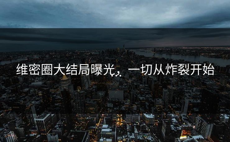 维密圈大结局曝光，一切从炸裂开始…