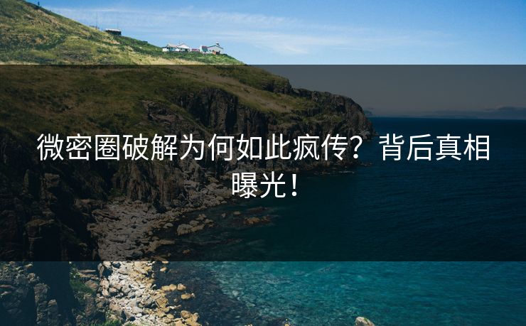 微密圈破解为何如此疯传？背后真相曝光！