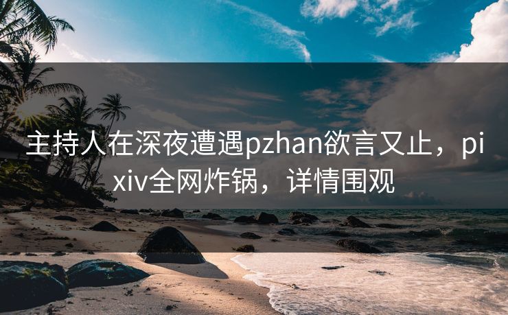 主持人在深夜遭遇pzhan欲言又止，pixiv全网炸锅，详情围观