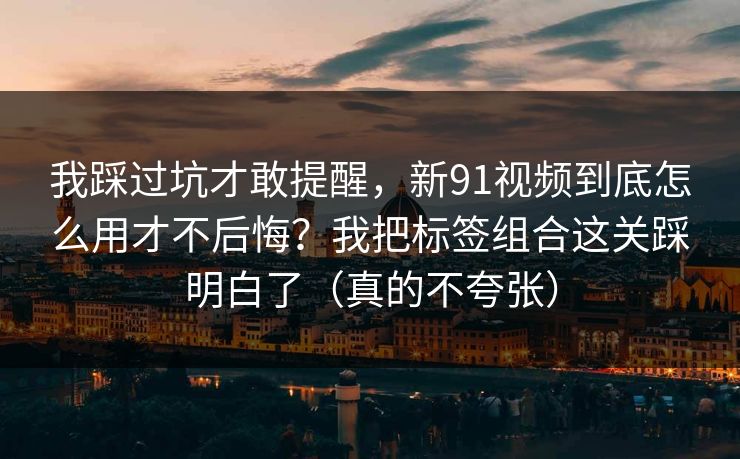 我踩过坑才敢提醒，新91视频到底怎么用才不后悔？我把标签组合这关踩明白了（真的不夸张）